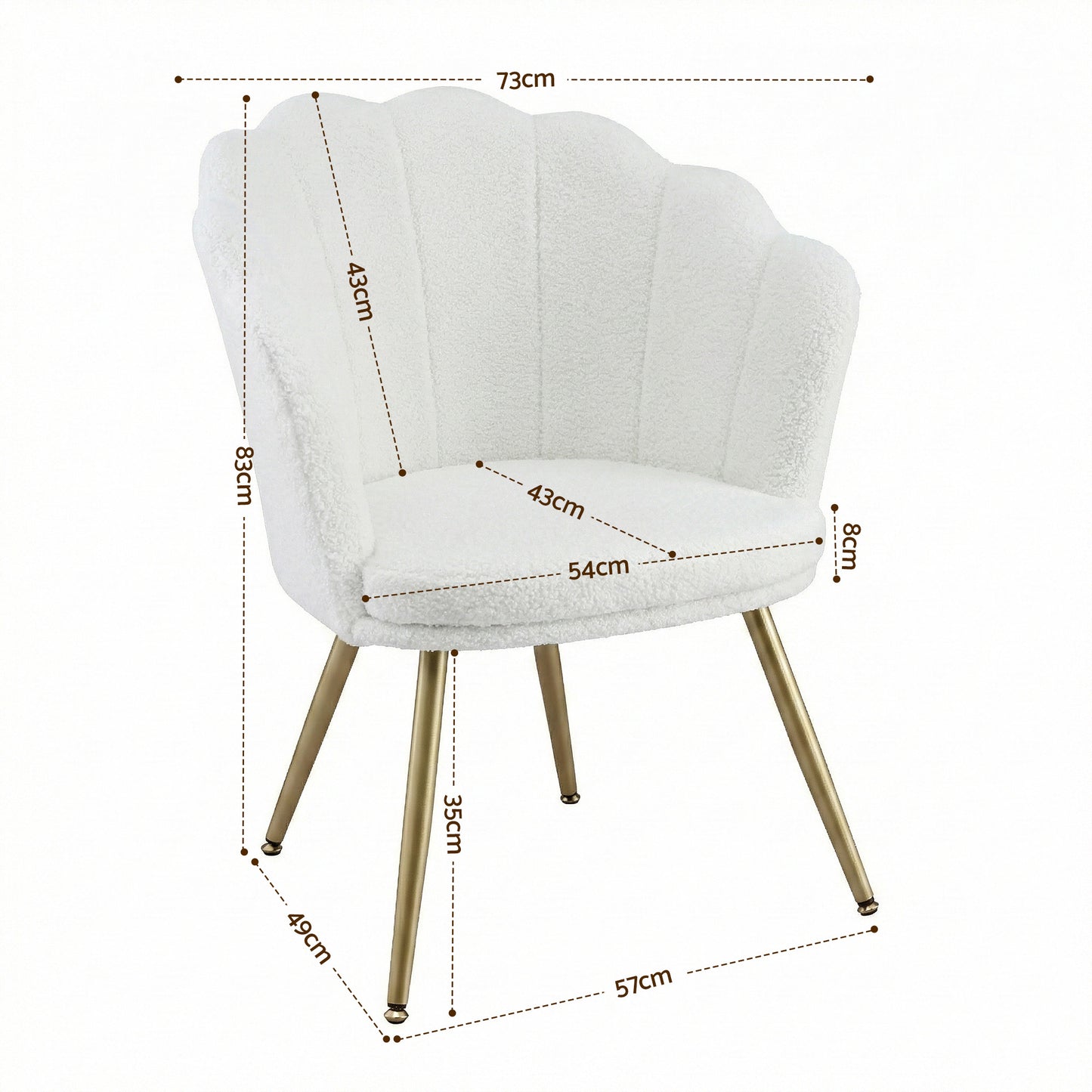 Artiss Armchair Teddy Fleece White Callista