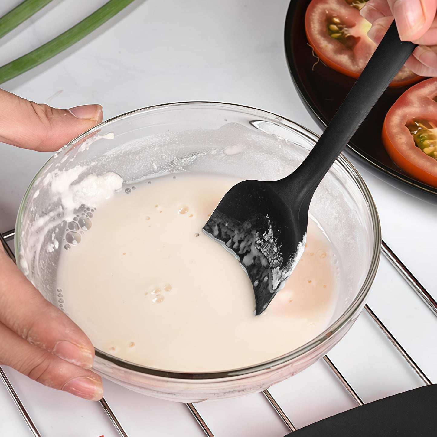 Baking - Silicone Spatulas - Set of 6 Silicone Spatulas, Heat Resistant up to 600°F, Food Safe, BPA Free, Flexible, Suitable for Frying Eggs, Burgers and Pancakes