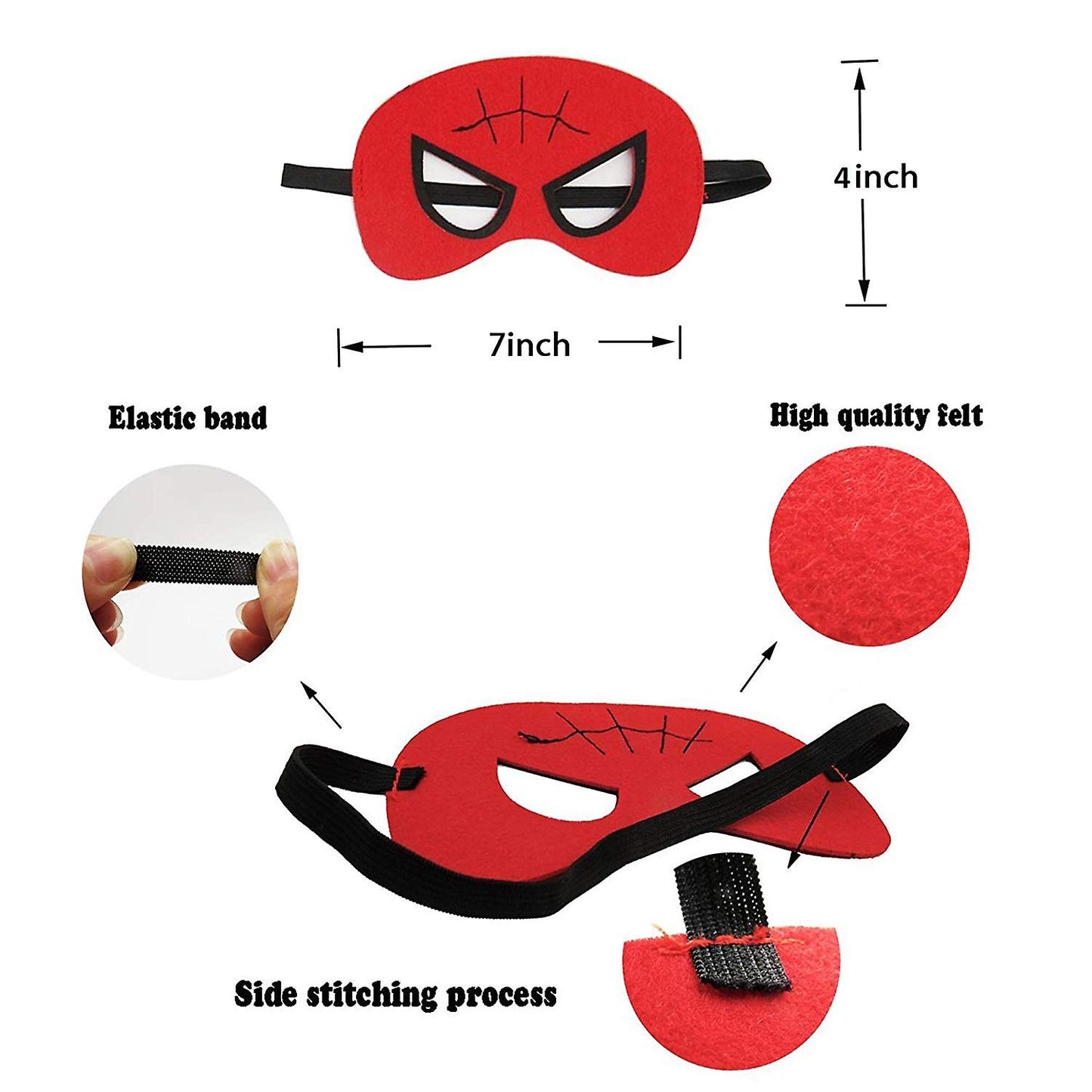 Superhero Masks Party Favors - 32 Pack Felt and Elastic Masks for Kids