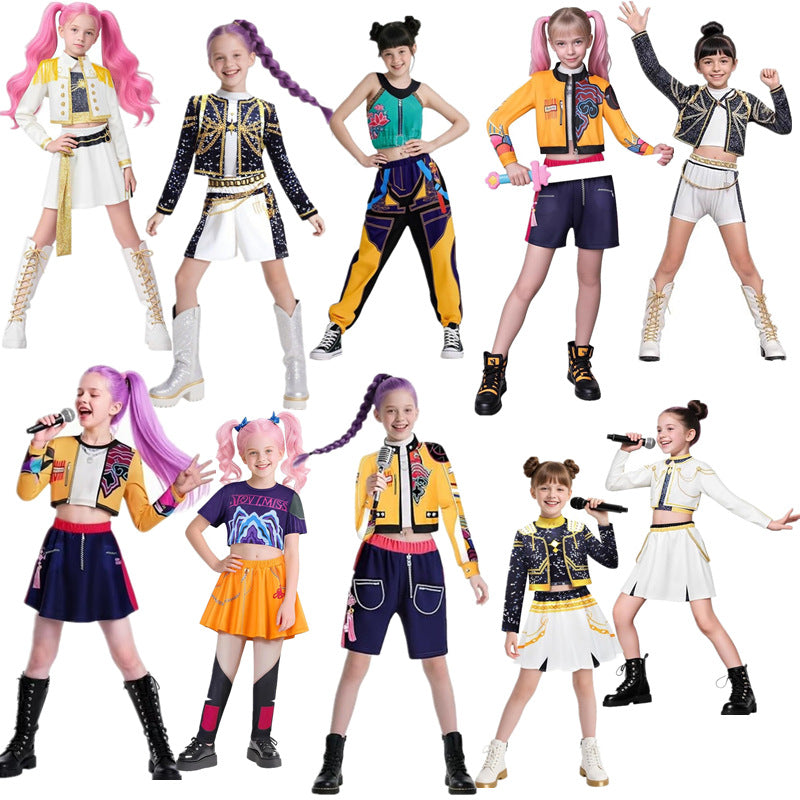 2025 Demon Hunter K-Pop Costume | Halloween Costume for Girls Cosplay 120cm_yux 120cm