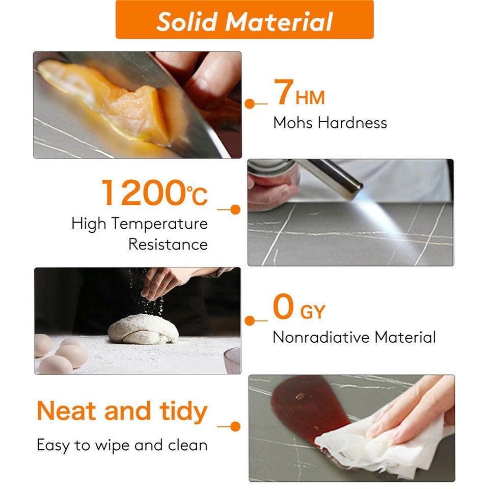 Set of 2 Grey Marble Round Nesting Tables