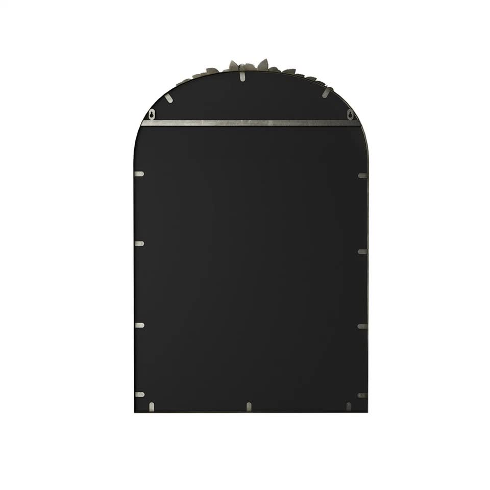 Antique Baroque Arched Wall Mirror Rose Edge Decorative Mirror Fireplace Entryway