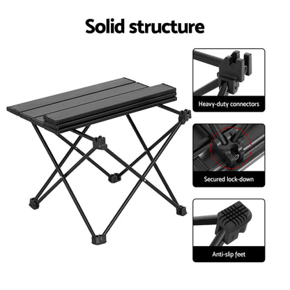 Weisshorn 3pc Camping Table Chair Set Outdoor Folding Aluminium Portable Picnic