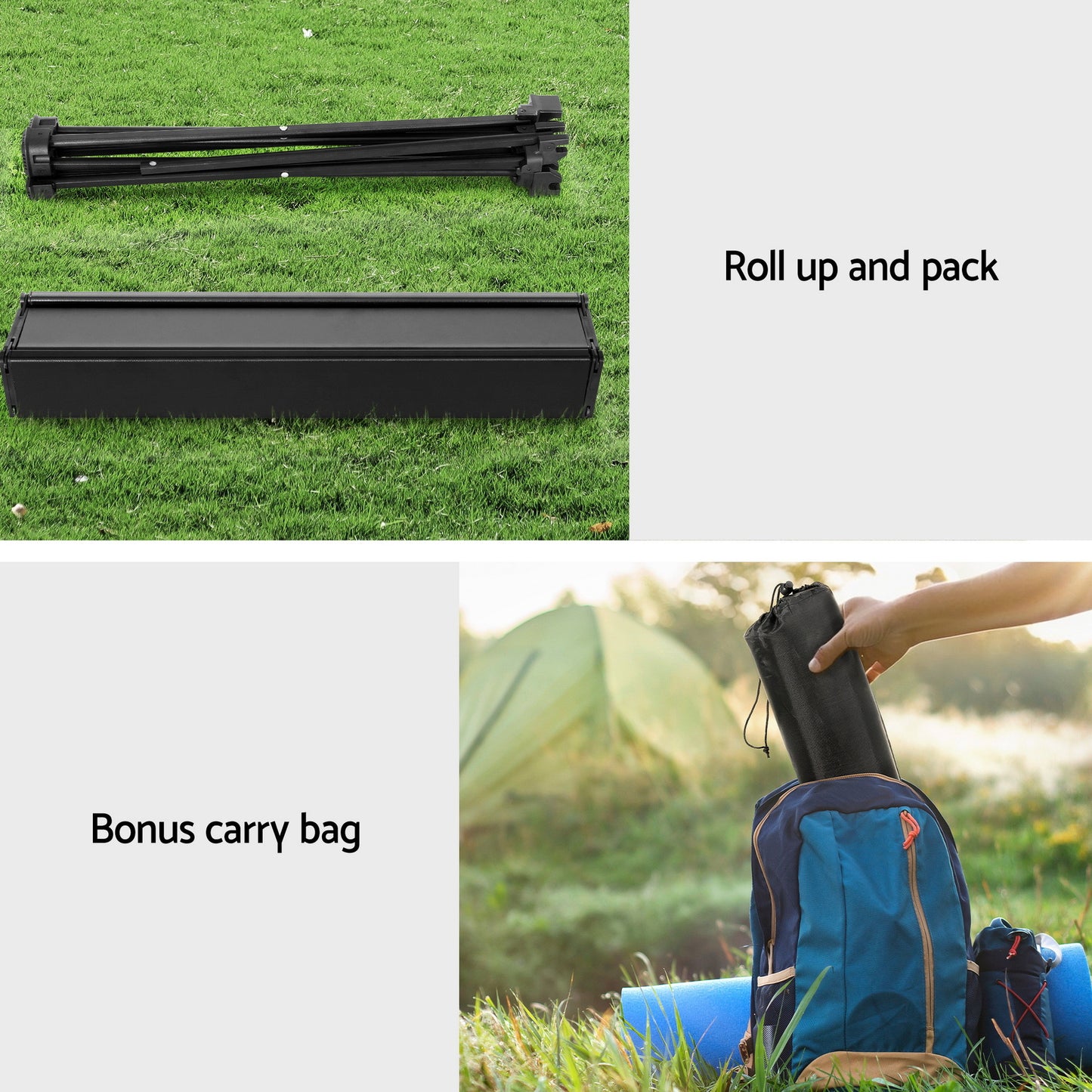 Weisshorn 3pc Camping Table Chair Set Outdoor Folding Aluminium Portable Picnic