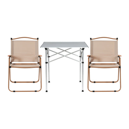 Weisshorn 3pc Camping Table Chair Set Outdoor Folding Aluminium Portable Picnic