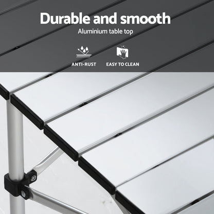 Weisshorn 3pc Camping Table Chair Set Outdoor Folding Aluminium Portable Picnic