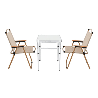 Weisshorn 3pc Camping Table Chair Set Outdoor Folding Aluminium Portable Picnic