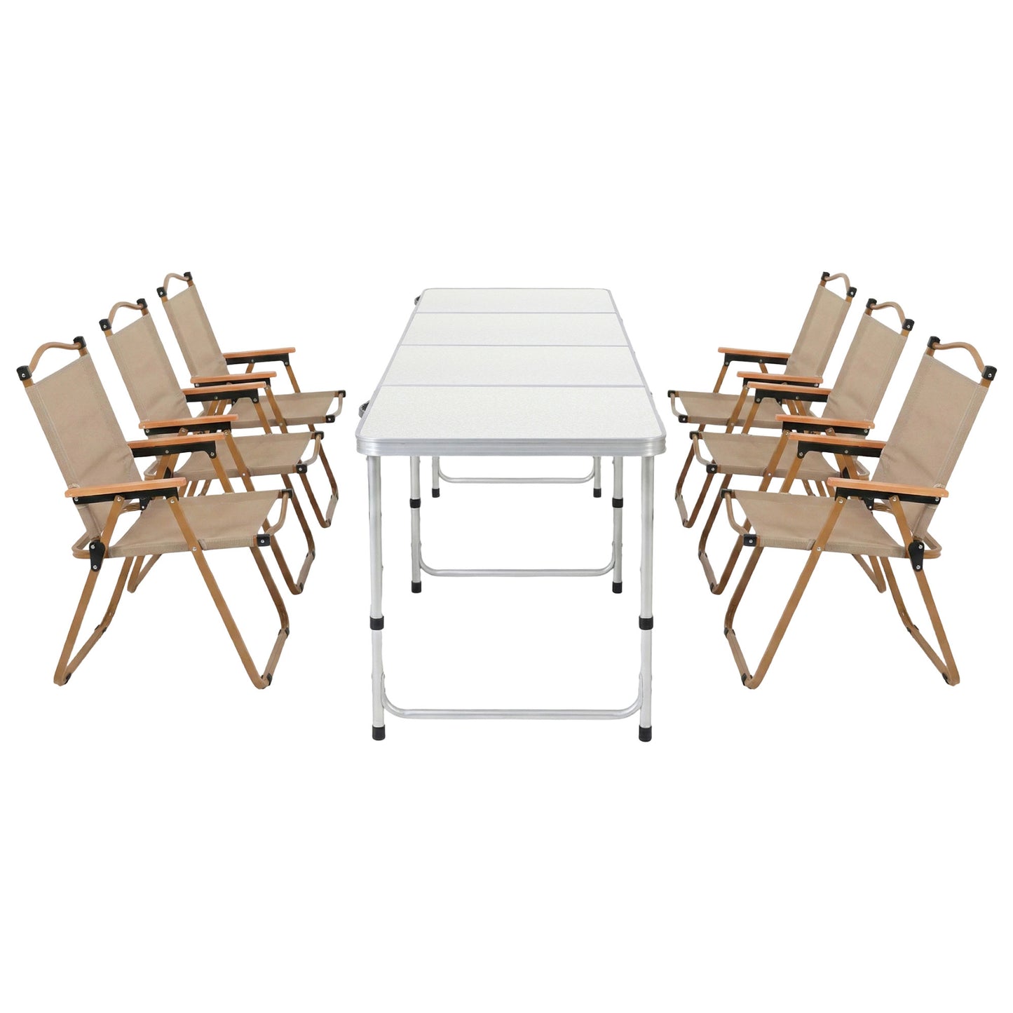 Weisshorn 7pc Camping Table Chair Set Outdoor Folding Aluminium Portable Picnic