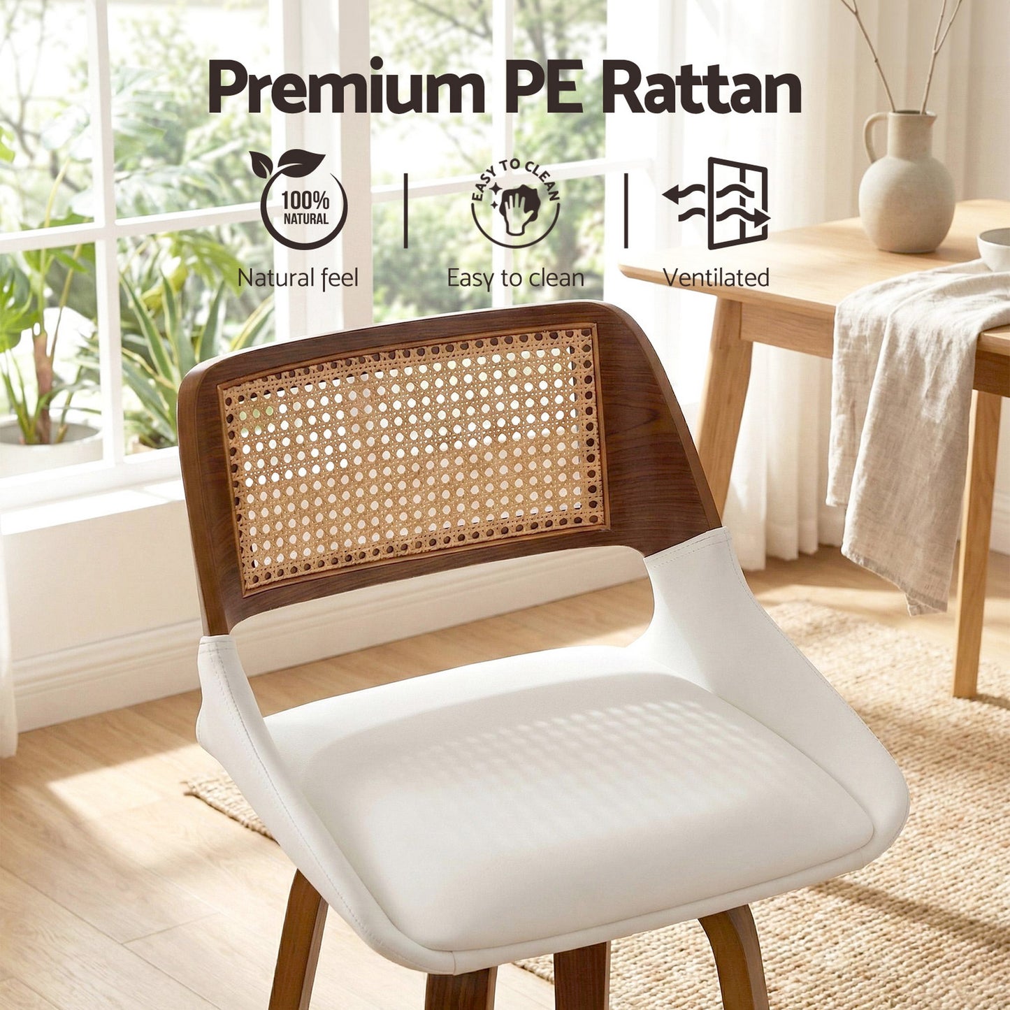 Artiss Wooden Bar Stools Swivel Kitchen Counter Stool Chair 60cm Seat Height