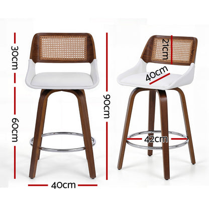 Artiss Wooden Bar Stools Set of 4 Swivel Kitchen Counter Stool Chair 60cm Seat Height