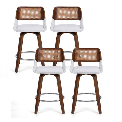 Artiss Wooden Bar Stools Set of 4 Swivel Kitchen Counter Stool Chair 60cm Seat Height