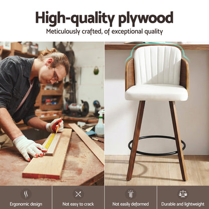 Artiss Wooden Bar Stools Swivel Kitchen Counter Stool Chair 58cm Seat Height