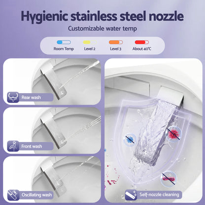 Cefito Smart Electric Bidet Toilet Seat Wireless Remote Heated Dryer Auto Wash