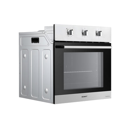 Devanti 60cm Electric Built In Wall Oven Stainless Steel 70L Silver