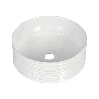 Cefito Bathroom Basin Vanity Sink Vessel Ceramic White Round Countertop 36cm