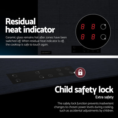 Devanti Electric Ceramic Cooktop 60cm Touch Control Grey