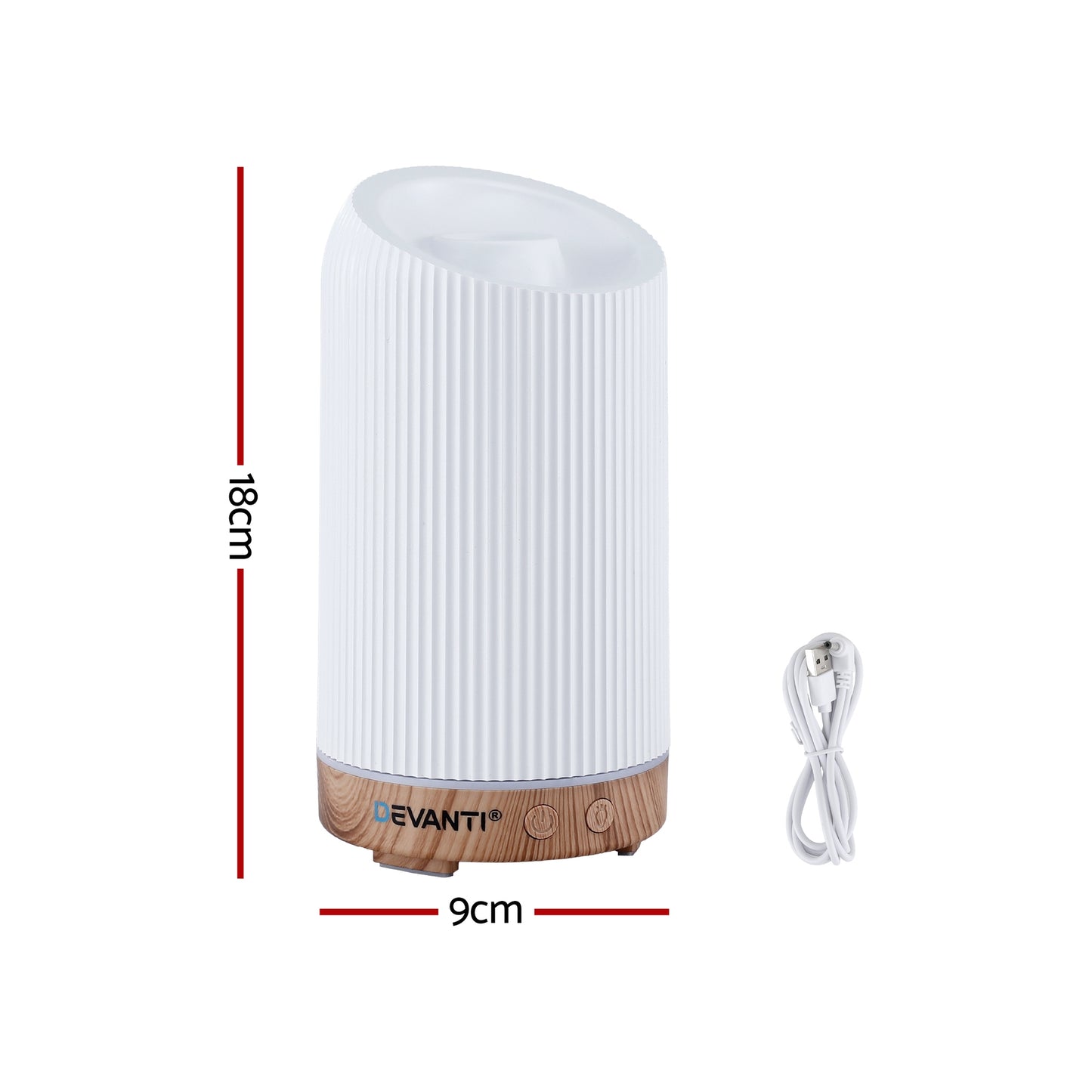 Devanti Ultrasonic Aroma Diffuser Aromatherapy 200ml LED Lights Iron Humidifier Forest
