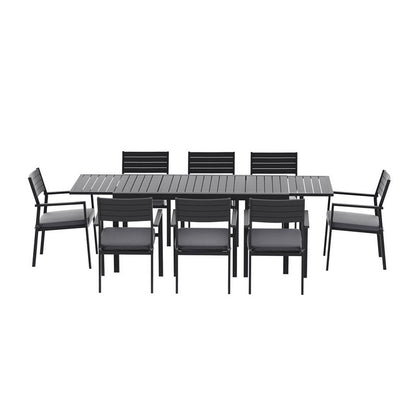 Gardeon Outdoor Dining Set 9PCS Aluminum Extendable Table Chairs Patio Furniture