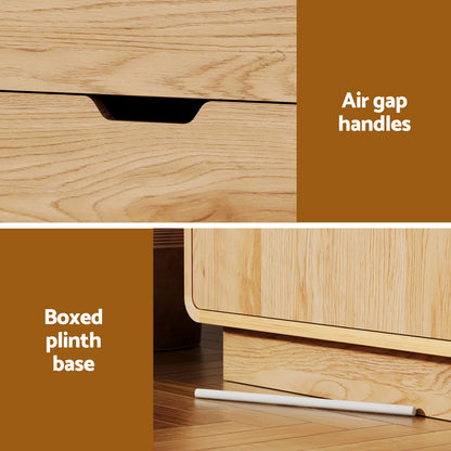 Artiss Buffet Sideboard Cabinet Storage Kitchen Cupboard Drawers Round Edge Oak