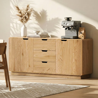 Artiss Buffet Sideboard Cabinet Storage Kitchen Cupboard Drawers Round Edge Oak