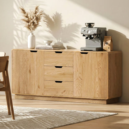 Artiss Buffet Sideboard Cabinet Storage Kitchen Cupboard Drawers Round Edge Oak