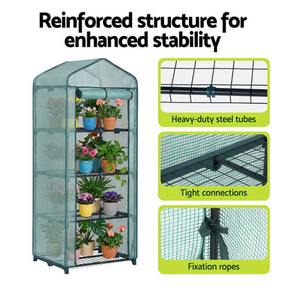 Green Fingers Greenhouse 4 Tiers Mini Green House Garden Bed 1.6x0.7x0.5M