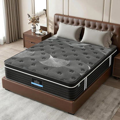 Giselle Bedding Queen Mattress 35cm Euro Top with Graphene Cooling Comfort Medium Firm