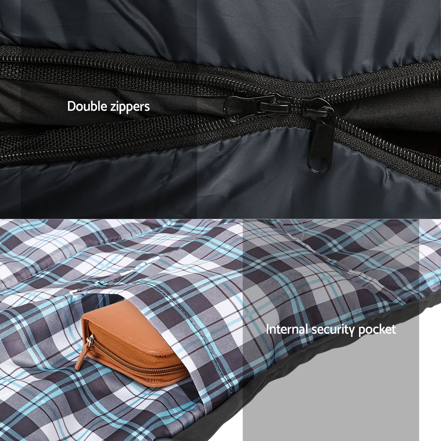 Weisshorn Sleeping Bag Set of 2 Single Thermal Camping Hiking Tent 0℃