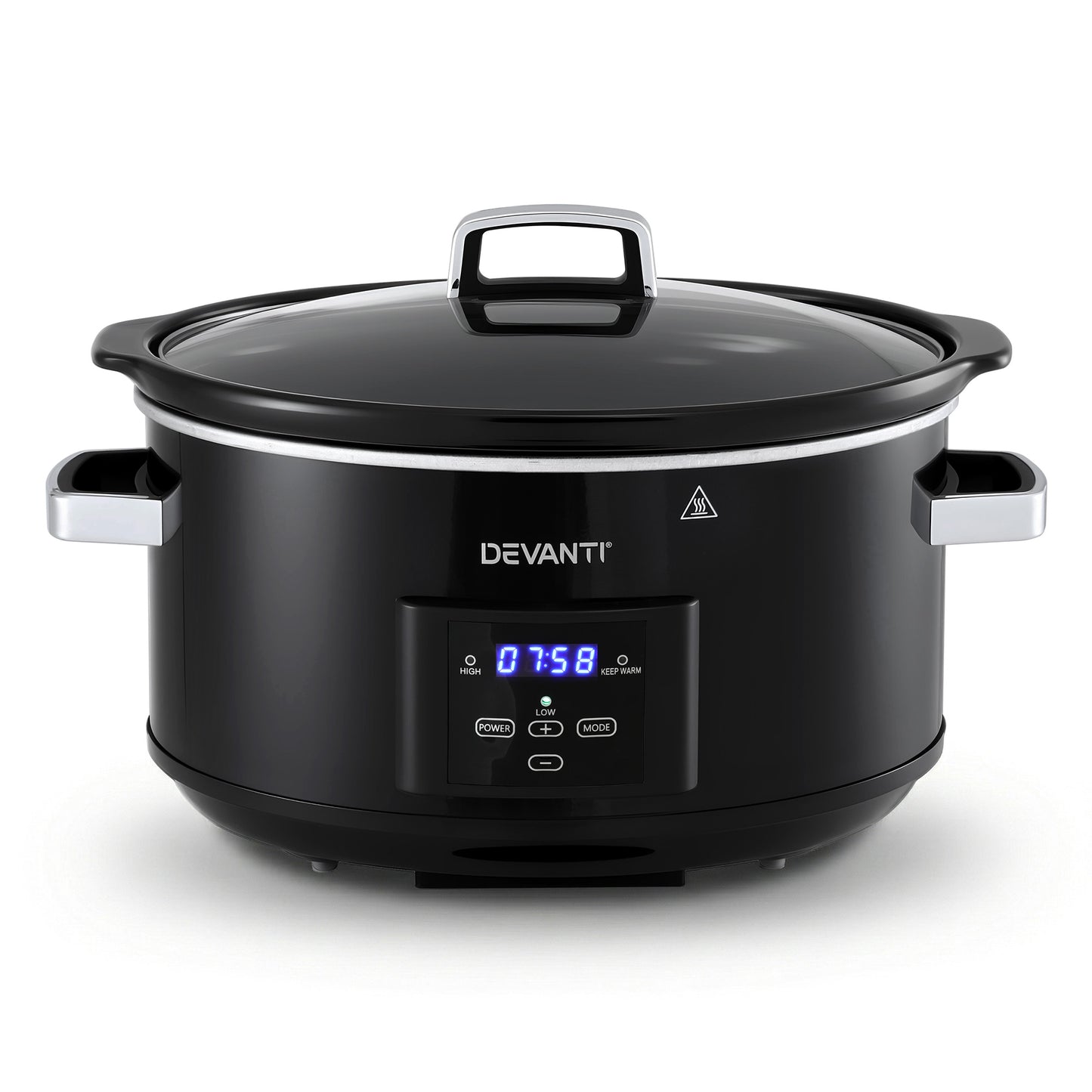Devanti 8L Slow Cooker Electric Multi Cooker with 3 Heat Settings and Keep Warm Function