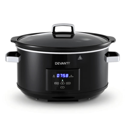 Devanti 8L Slow Cooker Electric Multi Cooker with 3 Heat Settings and Keep Warm Function