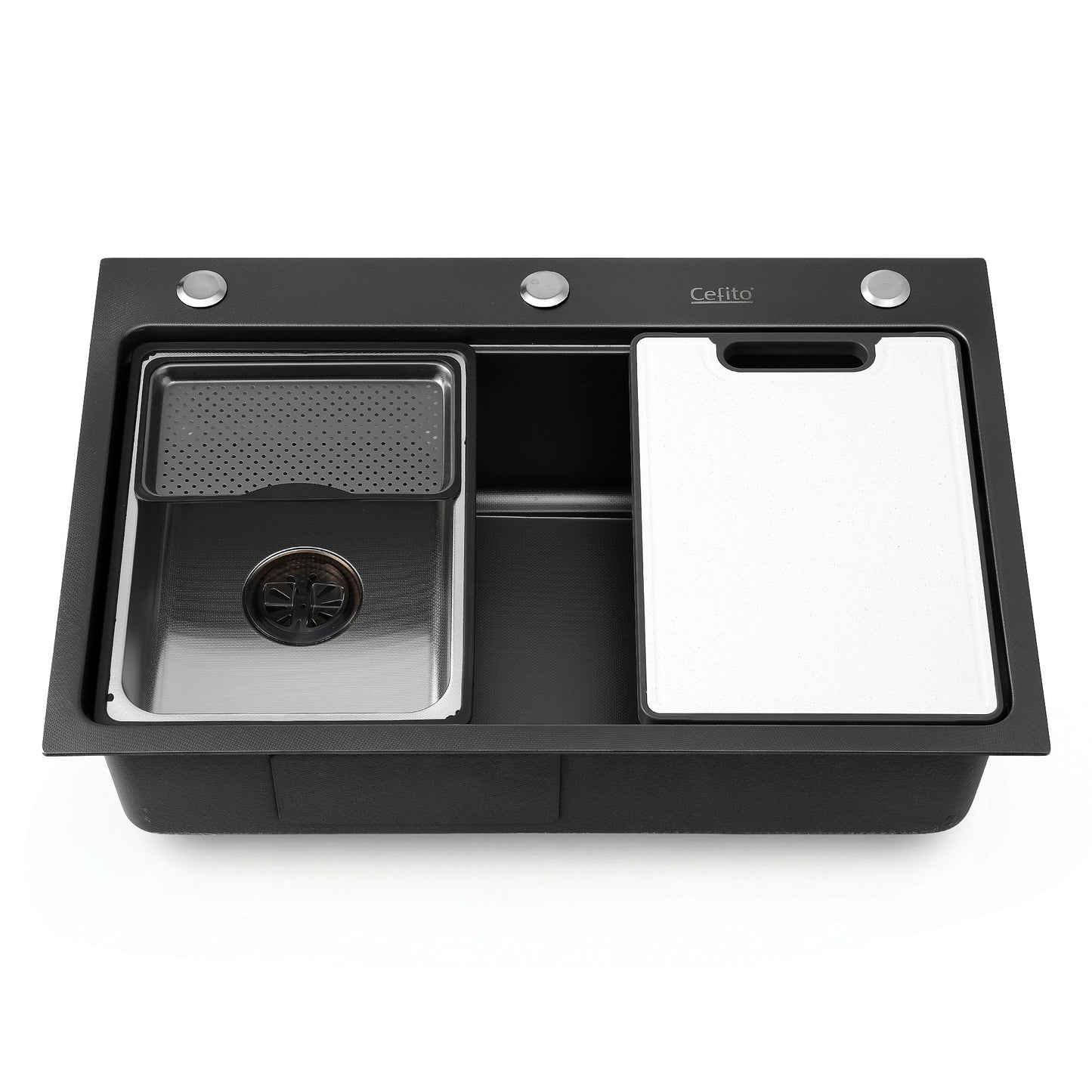 Cefito Kitchen Sink 304 Stainless Steel Bar Sink Millet Grain Water Basin Sink