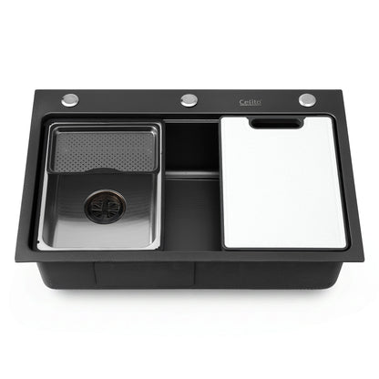 Cefito Kitchen Sink 304 Stainless Steel Bar Sink Millet Grain Water Basin Sink