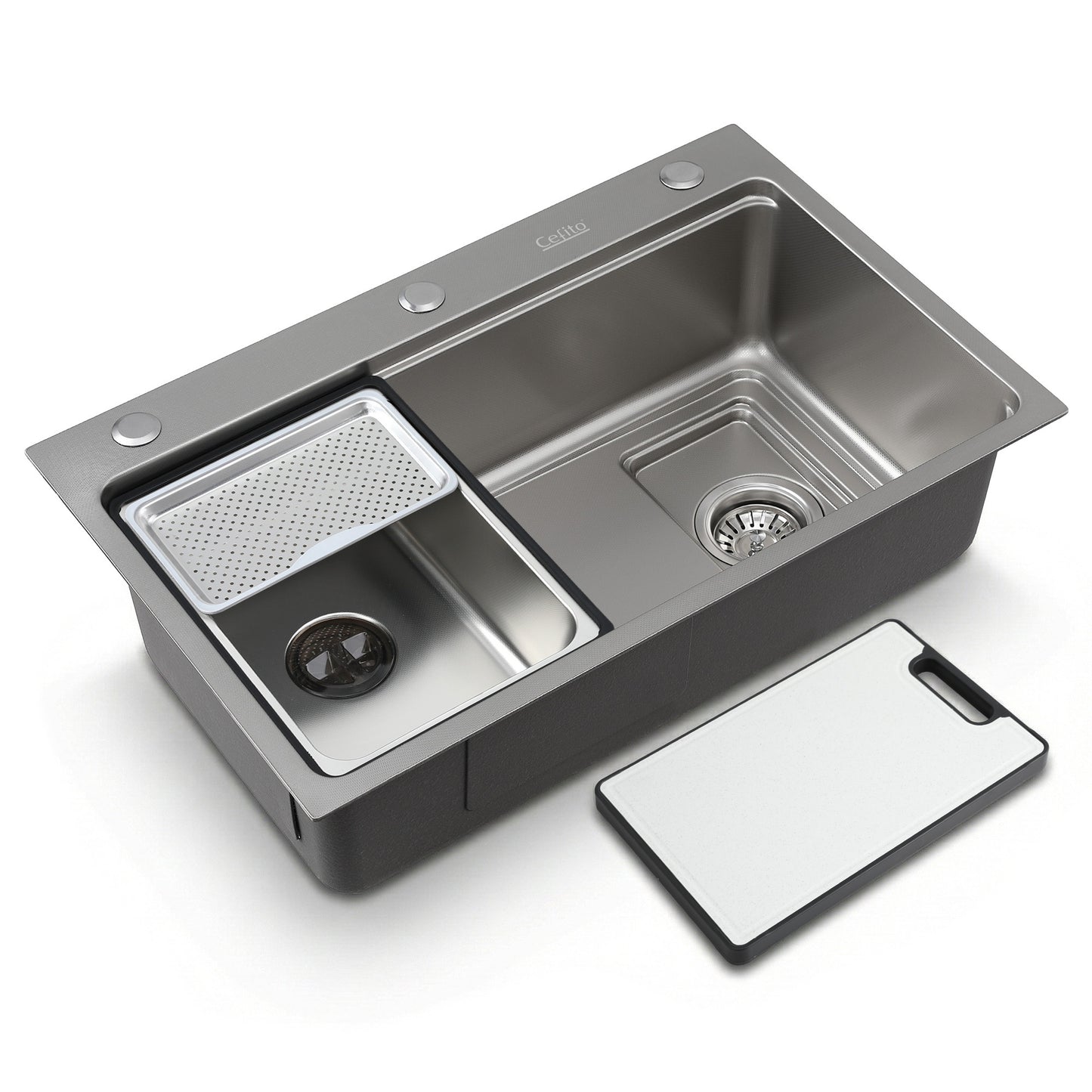 Cefito Kitchen Sink 304 Stainless Steel Bar Sink Millet Grain Water Basin Sink