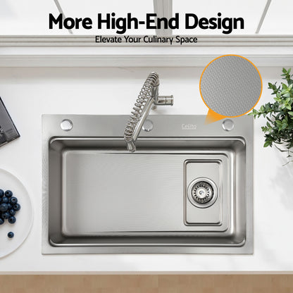 Cefito Kitchen Sink 304 Stainless Steel Bar Sink Millet Grain Water Basin Sink