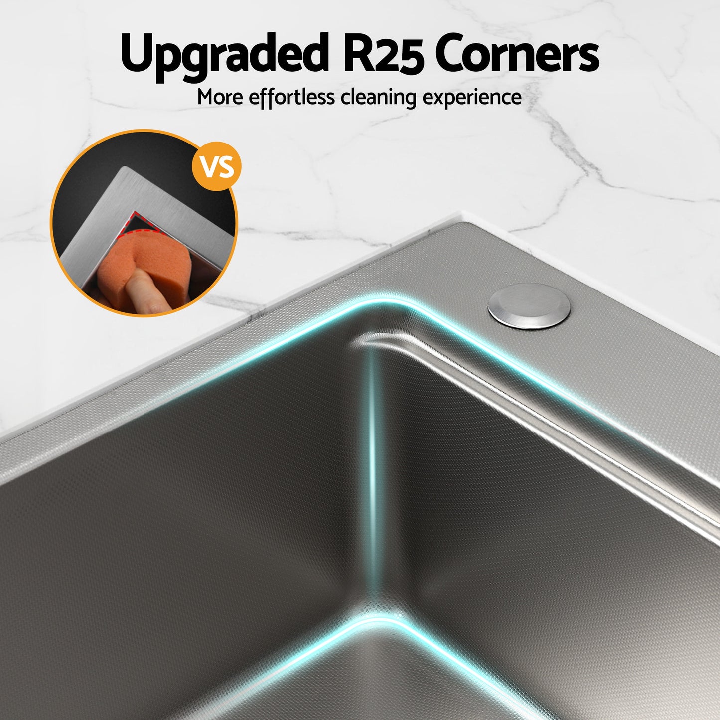 Cefito Kitchen Sink 304 Stainless Steel Bar Sink Millet Grain Water Basin Sink