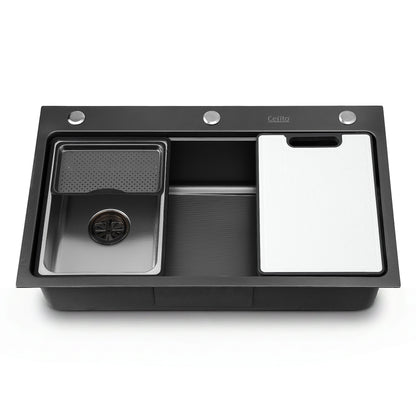 Cefito Kitchen Sink 304 Stainless Steel Bar Sink Millet Grain Water Basin Sink