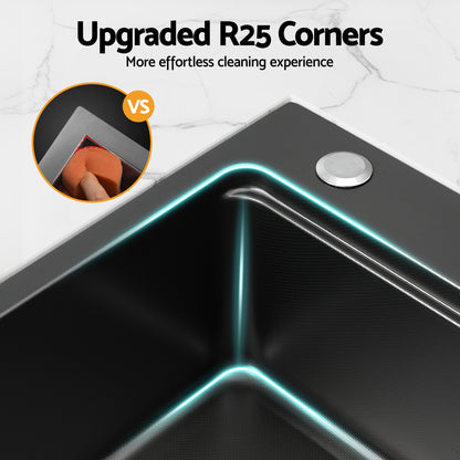 Cefito Kitchen Sink 304 Stainless Steel Bar Sink Millet Grain Water Basin Sink