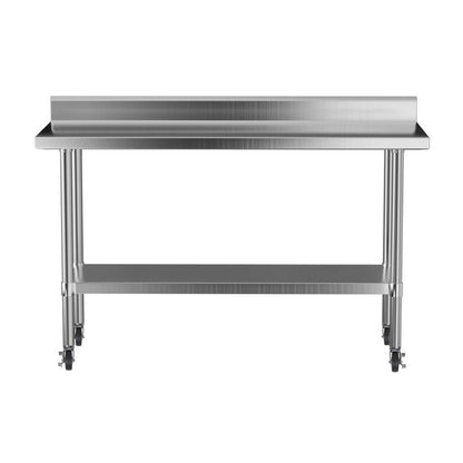 Cefito Stainless Steel Kitchen Bench w/ Splashback 1500x600MM 430