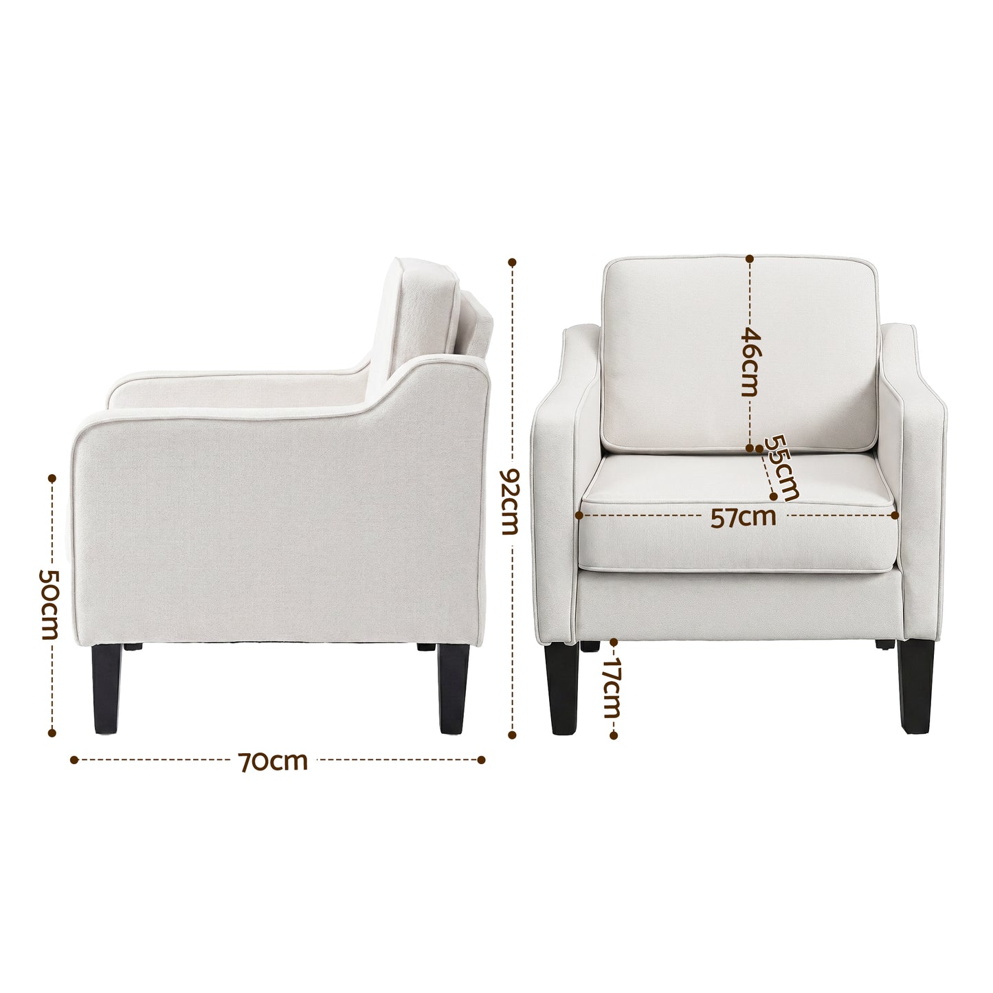 Artiss Armchair Lounge Accent Chair Linen Fabric Beige