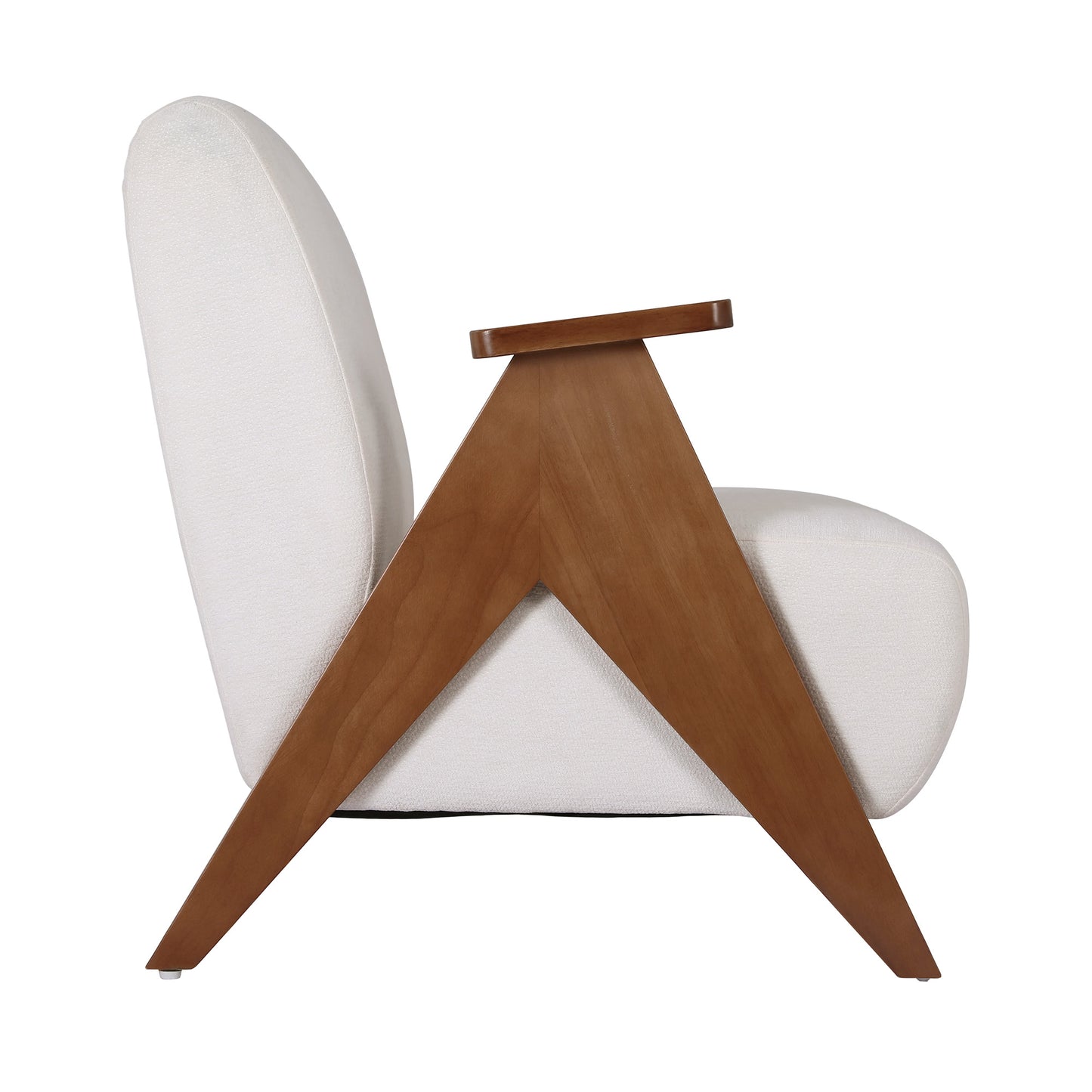 Artiss Armchair Accent Chair Sturdy Upholstered Solid Wood Chenille Fabric White