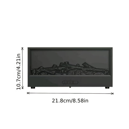 Aromatic Essential Oil Fireplace Diffuser Color Flame Diffuser Bonfire Fireplace Humidifier with Remote for Home and Office（black）