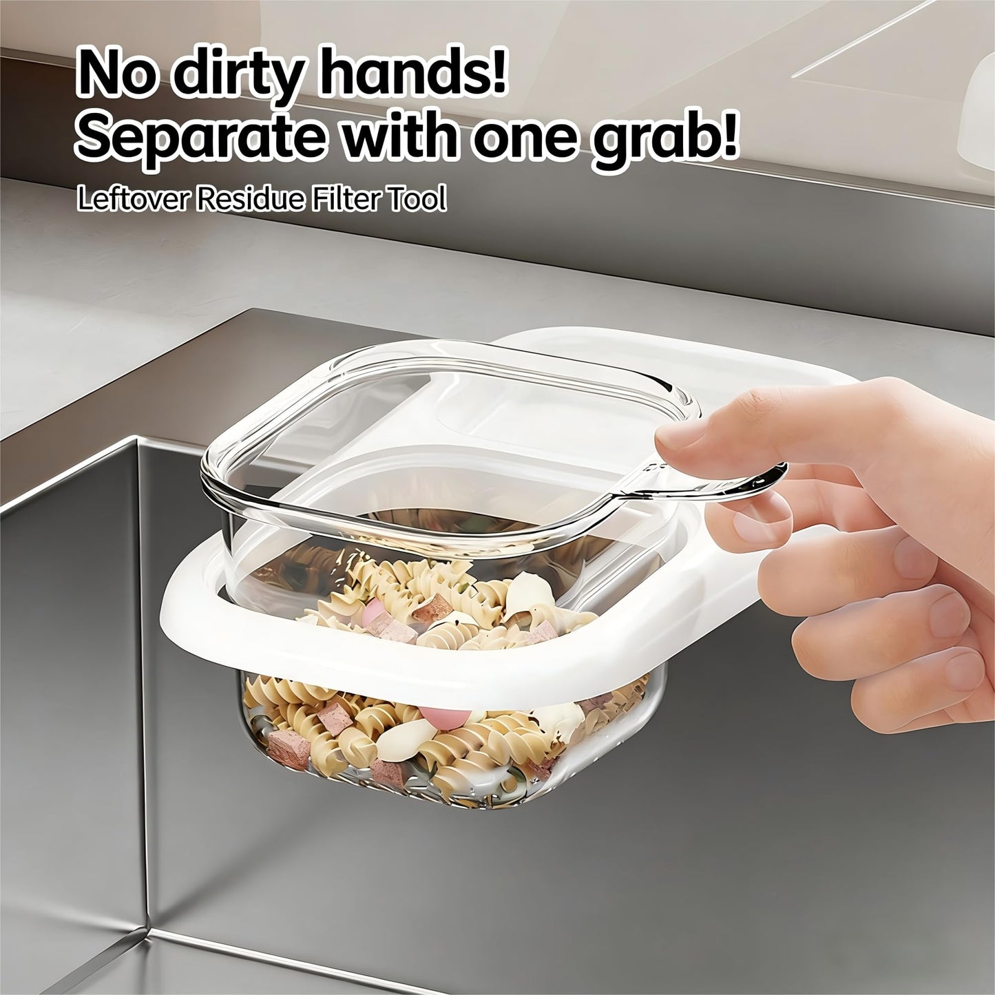 2-Pack Kitchen Sink Drain Basket – White Suction Mount Strainer for Food Waste, Tea Leaves & Vegetables – Space-Saving Filter with Top Storage (White)