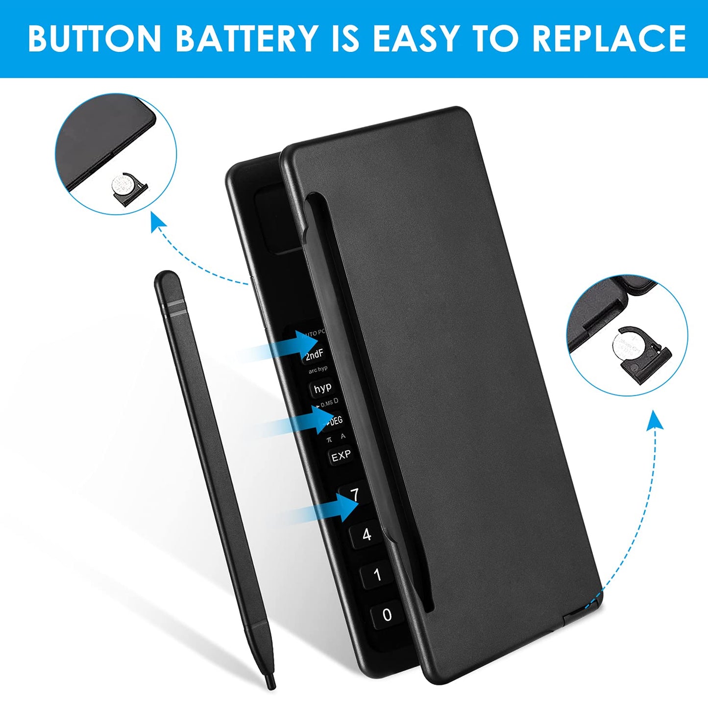 Student Scientific Calculator with Notepad – 10-Digit LCD Screen, Built-In Writing Pad & Stylus, Portable Math Tool for School, Office & Home Use, Ideal for High School, College & Professionals (Black)