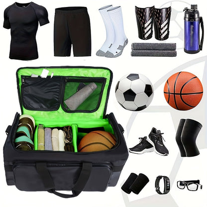 Basketball Duffel Bag with Black Neon Green Sports