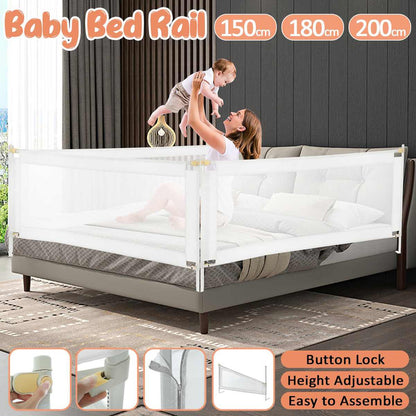 Bed Barrier Fence Safety Guardrail Security Adjustable
