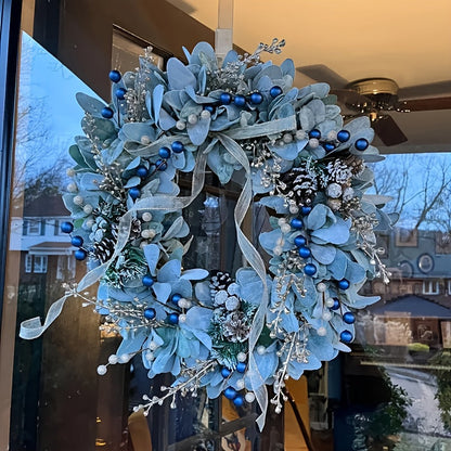Blueberry Eucalyptus Wreath with Golden Accents