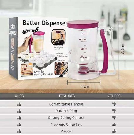 800 ML Cupcake Batter Separator for Baking - Measuring Tool with Cream Separator Cups, Best Gift for Friends (Purple)