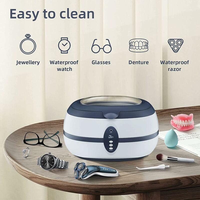 Ultrasonic Cleaner 600Ml Household Cleaning Device With Cleaning Basket And Automatic Holder For Cleaning