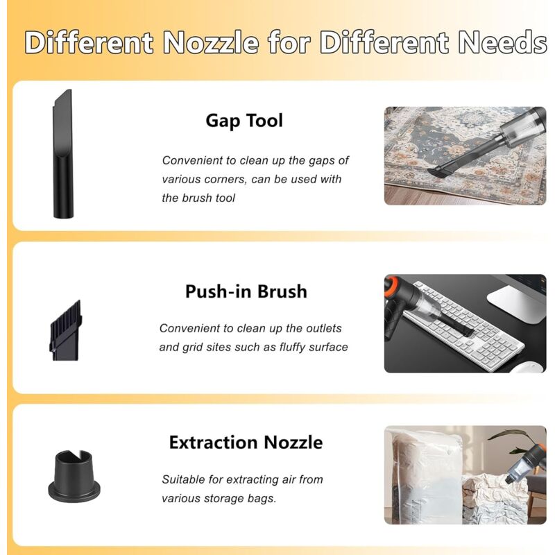 Cordless Handheld Vacuum Cleaner, 8000Pa Car Vacuum Cleaner, 2 In 1 Mini Handheld Vacuum Cleaner Car Vacuum Cleaner For