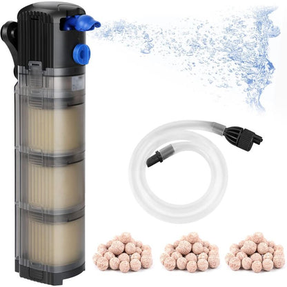 Aquarium Internal Filter Adjustable 3 In 1 Aquarium Pump For 100-300L Freshwater Or Saltwater Aquarium 1500L/H 25W